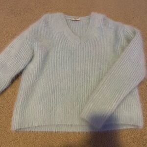 Balenciaga Soft Blue V-Neck Sweater